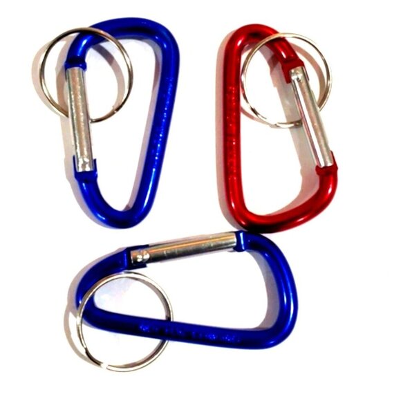 Set Of 3 Metal Carabiner Colorful Clip Hoop Keychains - Key Ring - Accessories - Picture 1 of 7